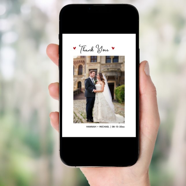 Baseball Themed Wedding Photo Thank You Card (Front Digital)