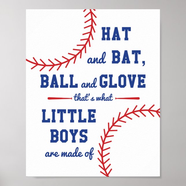 Baseball Themed What Little Boys Are Made Of  Poster (Front)