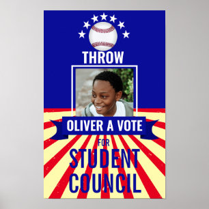 baseball Throw a Vote Sports-Themed Voting Poster 