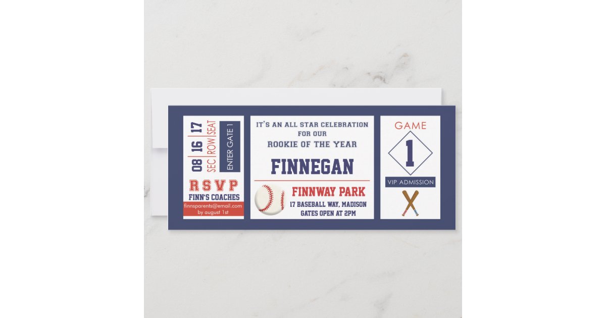 Baseball Ticket Invitation Party Printables - Party Peanut