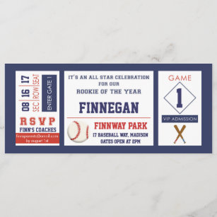 Baseball Party All Star VIP Passes Template