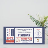 Baseball Ticket Birthday Party Invitation (Standing Front)
