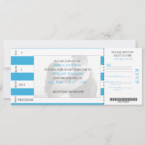 Baseball Ticket Personalized Invite