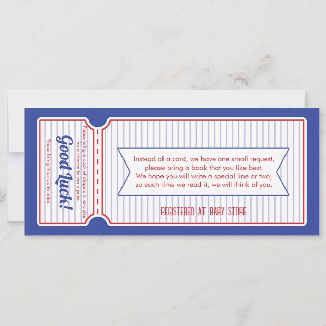 Baseball Ticket Invitation (Back)