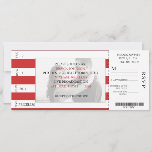 Baseball Ticket Personalized Announcements