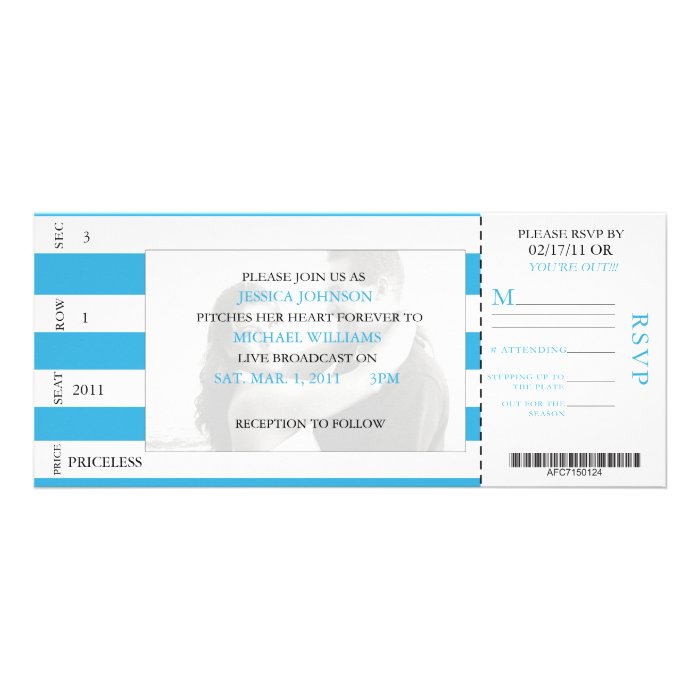 Baseball Ticket Personalized Invite