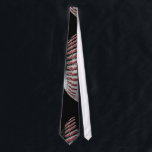 Baseball Tie<br><div class="desc">bold red baseball stitching on a black background. great for any baseball fan. photography by kaps images</div>