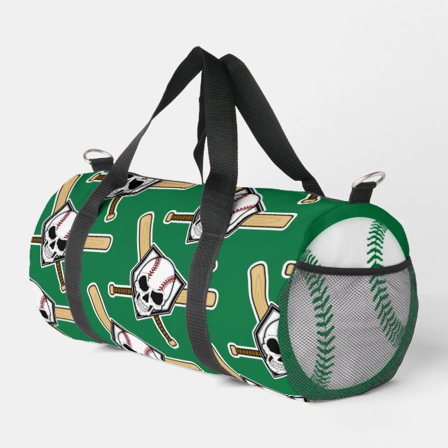 Baseball Til Death Green Screwball Graphics Duffle Bag (Right Corner)