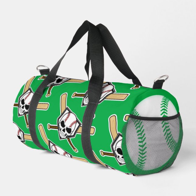 Baseball Til Death Green Screwball Graphics Duffle Bag (Right Corner)