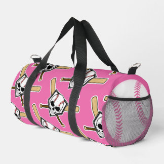 Baseball Til Death Pink Screwball Graphics Duffle Bag