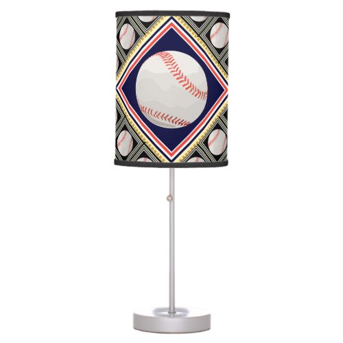 Baseball Tile Pattern Table Lamp