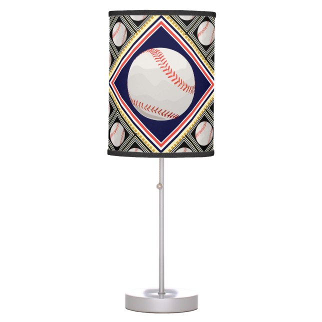 Baseball Tile Pattern Table Lamp (Front)