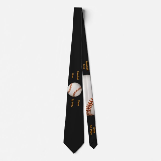 Baseball Time, Time To Play   Neck Tie (Front)