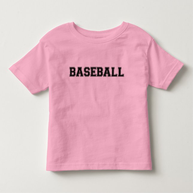 Baseball Toddler Ringer T-Shirt (Pink) (Front)