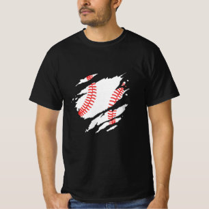 Baseball Torn Shredded Ripped Cool Baseball T-Shirt