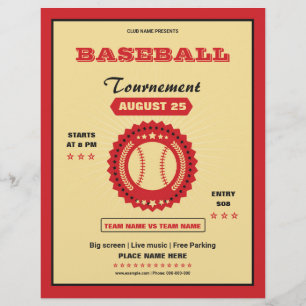 Baseball tournament flyer