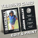 Baseball Trading Card Baseball Player Card Silver<br><div class="desc">Celebrate your star player with our Silver Edition Custom baseball Trading Card! Fully customizable with a photo,  stats,  and achievements,  this sleek card is perfect for team gifts,  award ceremonies,  or personal memorabilia.</div>