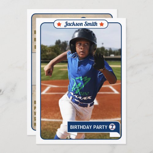 Baseball Trading Card Birthday Invitation