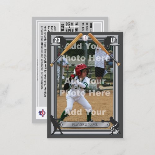 Baseball Trading Card Dark Grey Frt _ Custom Stats