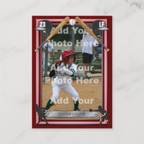 Baseball Trading Card Dk RedRed _ Custom Stats