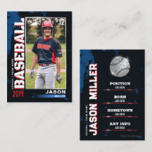 Baseball Trading Card, Flag Baseball Player Card