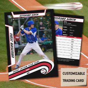 Baseball Trading Card Lively Red Black