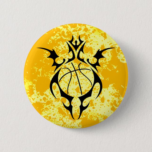 baseball. tribal. pinback button (Front)