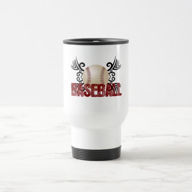 Baseball Tribal Travel Mug (Center)
