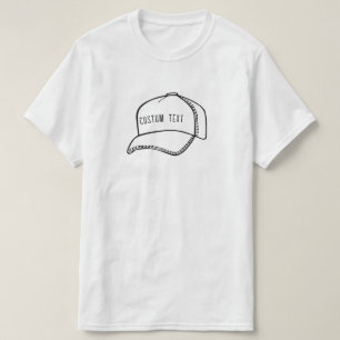 Baseball/truckers cap line drawing design T-Shirt