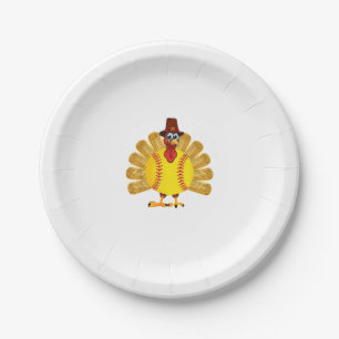 Baseball Turkey Thanksgiving Softball Turkey Men W Paper Plates