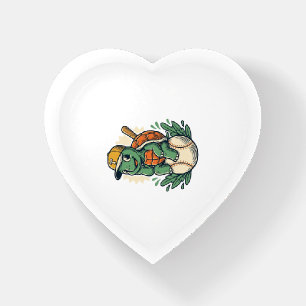 Baseball Turtle Vintage Engraving Graphic Design_1 Paperweight