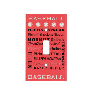 BASEBALL typography   Light Switch Cover