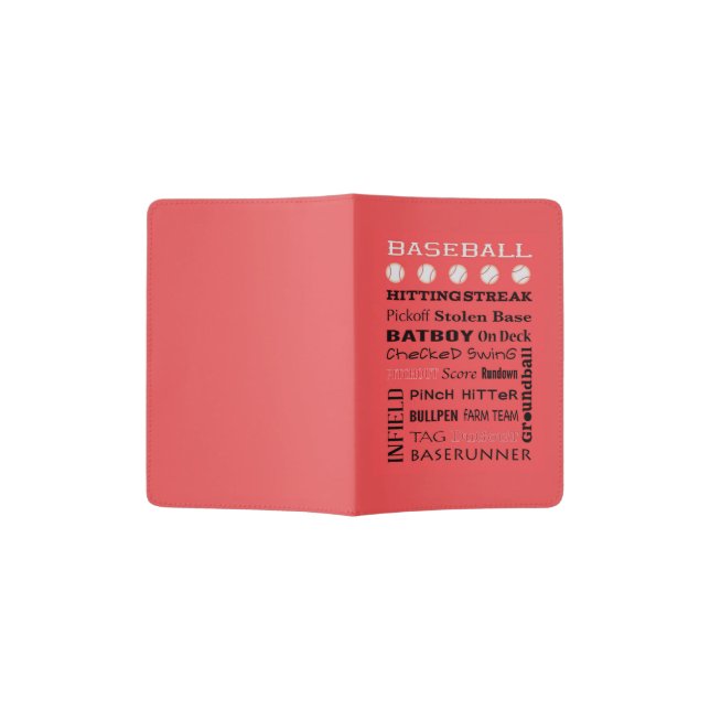BASEBALL typography   Passport Holder (Opened)