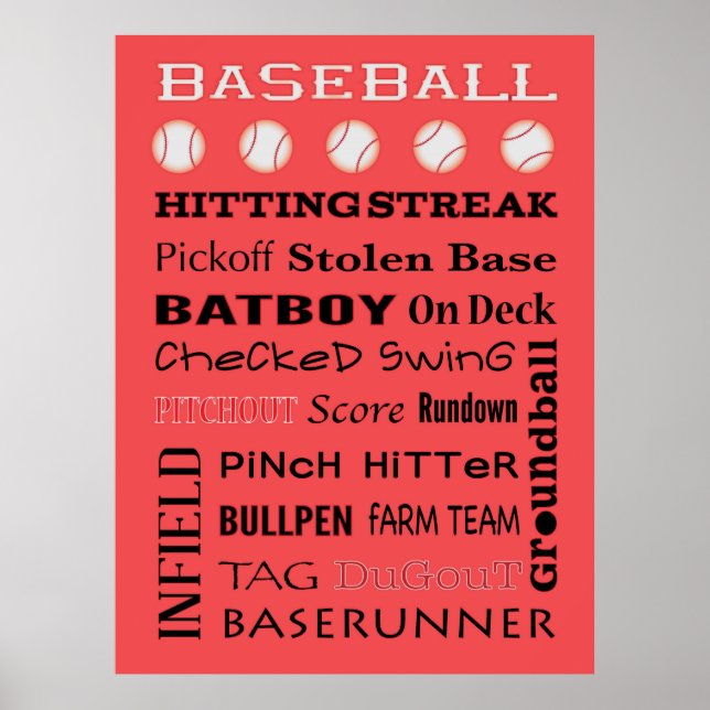 BASEBALL typography Poster (Front)