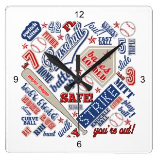 Baseball Typography Red White Blue ID770