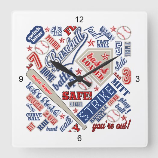Baseball Typography Red White Blue ID770