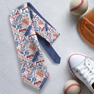 Baseball Typography Red White Blue Stripes ID770