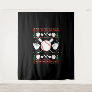 Baseball Ugly Christmas Sweater Tapestry