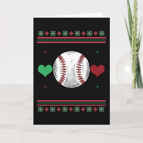 Baseball Ugly Christmas Sweater Xmas Card
