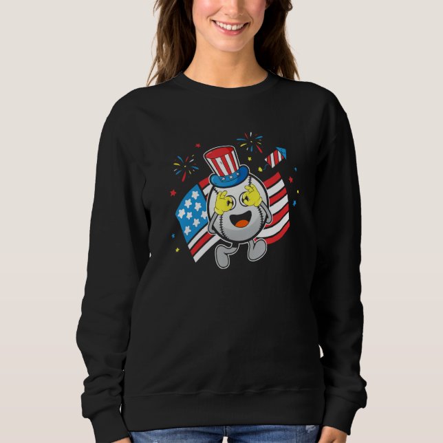 Baseball Uncle Sam Griddy Dance  4th of July Sweatshirt (Front)