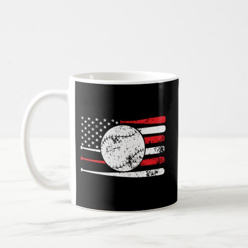 Baseball Usa American Flag Baseball Coffee Mug