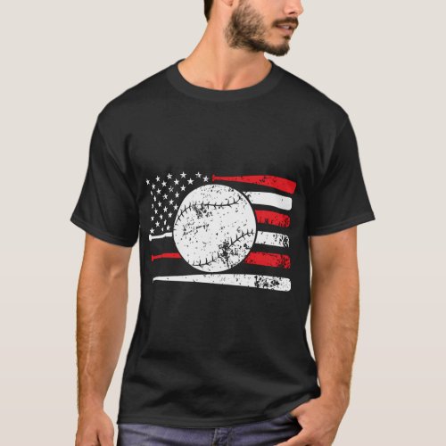 Baseball Usa American Flag Baseball T_Shirt