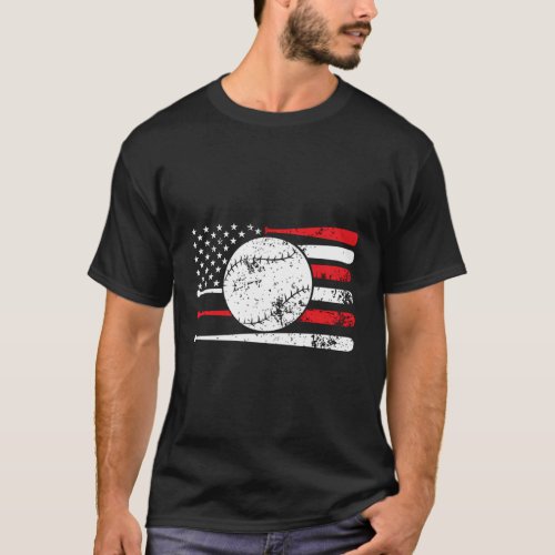Baseball Usa American Flag Baseball T_Shirt