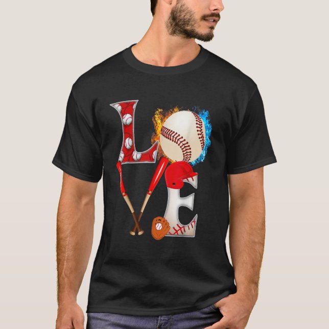 Baseball USA American Flag Men Boys 4th Of July Pa T-Shirt (Front)