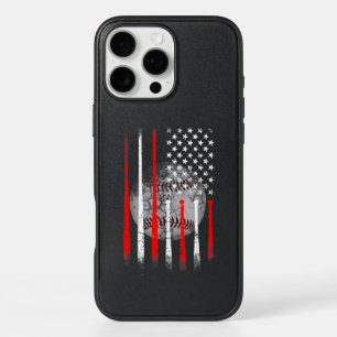 Baseball USA Flag American Flag Vintage iPhone 16 Pro Max Case