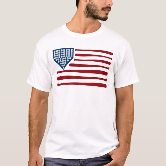 Baseball USA Flag Bats & Balls - GraphicLoveShop T-Shirt (Front)