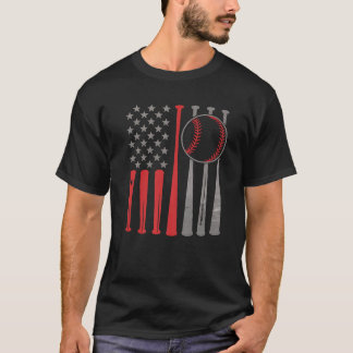 Baseball USA Flag Sports Fan Gift Premium T-Shirt