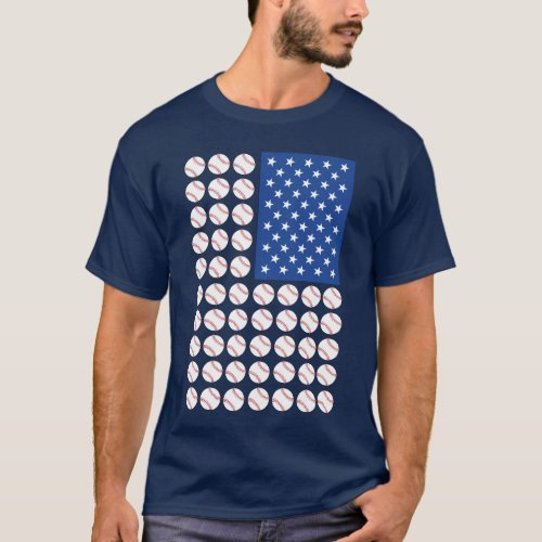 BASEBALL USA FLAG T_Shirt