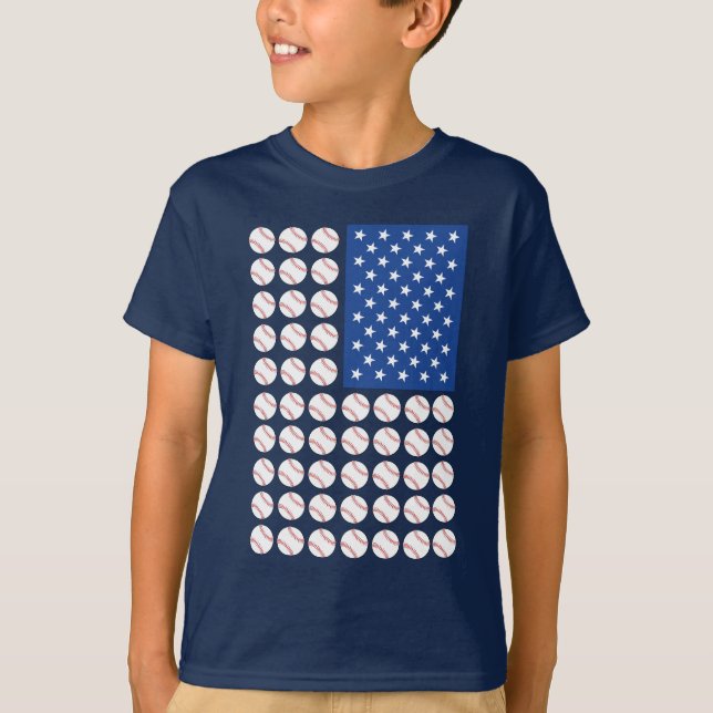 BASEBALL USA FLAG T-Shirt (Front)