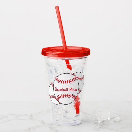 Baseball USA Mom Sports Acrylic Tumbler